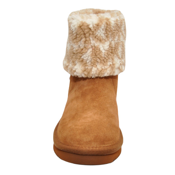 Michael Kors JULIA Faux Suede/Shearling Ankle Boot Bootie Luggage/Brown 5/7 Nib - Picture 6 of 8